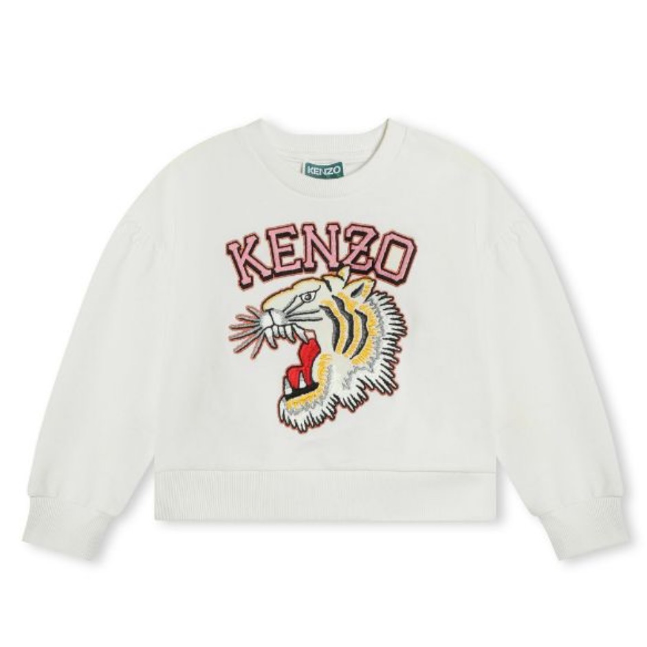 New Kenzo Kids TigerEmbroidered Cotton Sweatshirt Size 3a94 Cm